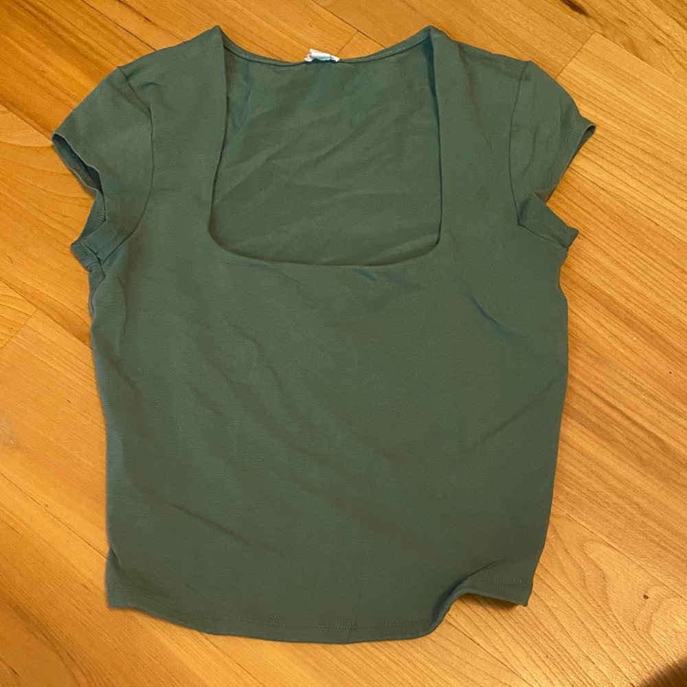 Garage Olive Green Short Sleeve Top